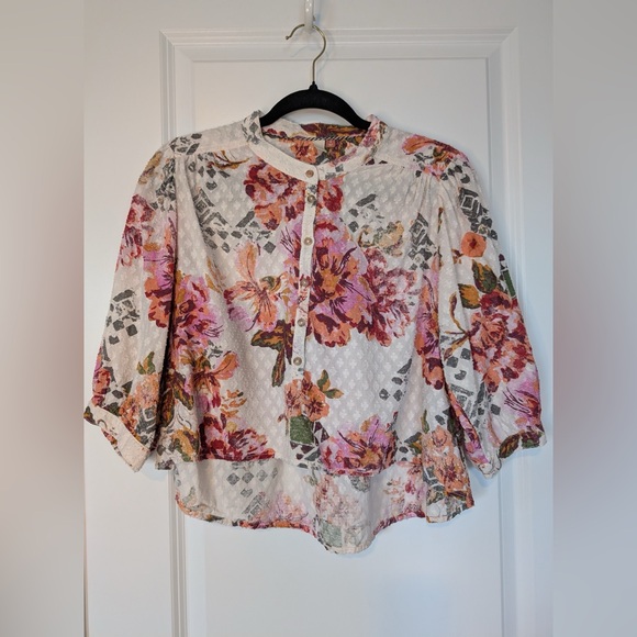 Pilcro Tops - Pilcro Anthropologie Cropped Surf Blouse Size Small